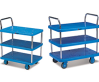 靜音式三層塑料平板推車(chē)